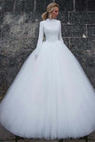 Vintage Satin High Collar Natural Waistline Ball Gown Wedding Dress WD190 - Tirdress