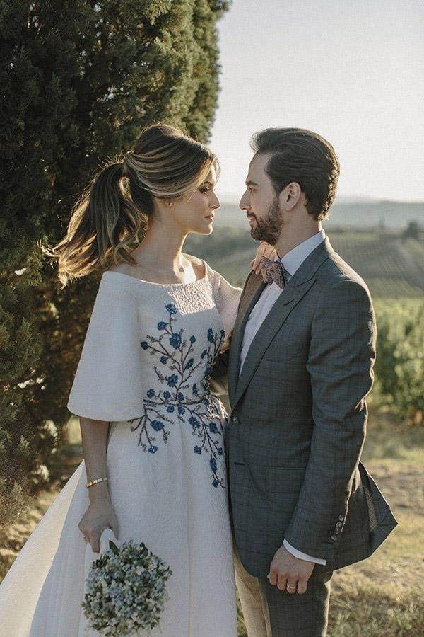 Wedding Dresses Bateau Embroidery Romantic Half Sleeve Bridal Gown TN241 - Tirdress
