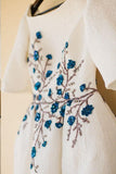 Wedding Dresses Bateau Embroidery Romantic Half Sleeve Bridal Gown TN241 - Tirdress