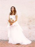 Wedding Dresses Cheap Floor-length Sexy Ivory Beading Tulle Ball Gown TN245 - Tirdress