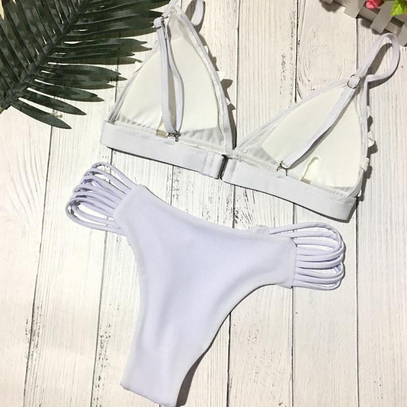 SwimSuit Summer Flower Swimwear Bandage Low Waist Bikini B004 - Tirdress