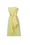 Yellow Sweetheart Bridesmaid Chiffon Prom Dresses Long Evening Gowns BD007 - Tirdress