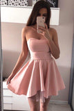 Sweetheart Pink Mini Homecoming Dresses Simple Short Prom Dress HD0145